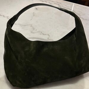 Madewell Dark Green Suede Hobo Bag
